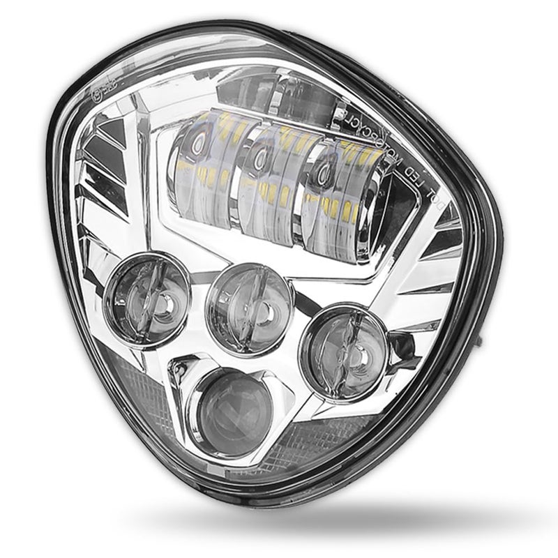 SUNPIE Motorcycle LED Headlights Compatible with Victory Cross Country/Hammer 8 Ball/High-Ball/Magnum 2008-2017, Waterproof Diamond 60W High Low Beam Bright White Chrome Bezel - Image 1